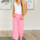 Judy Blue Tummy Control Wide Leg Crop Jeans in Pink