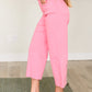 Judy Blue Tummy Control Wide Leg Crop Jeans in Pink