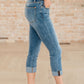 Judy Blue Mid Rise Cuffed Skinny Capri Jeans