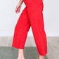 Judy Blue Tummy Control Wide Leg Crop Jeans in Red