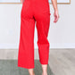 Judy Blue Tummy Control Wide Leg Crop Jeans in Red