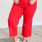 Judy Blue Tummy Control Wide Leg Crop Jeans in Red