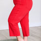 Judy Blue Tummy Control Wide Leg Crop Jeans in Red