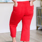 Judy Blue Tummy Control Wide Leg Crop Jeans in Red