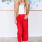 Judy Blue Tummy Control Wide Leg Crop Jeans in Red