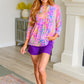 Lizzy Babydoll Top in Blush Rainbow Leopard