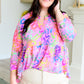 Lizzy Babydoll Top in Blush Rainbow Leopard