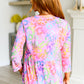 Lizzy Babydoll Top in Blush Rainbow Leopard