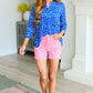 Lizzy Babydoll Top in Navy Abstract