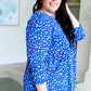 Lizzy Babydoll Top in Navy Abstract