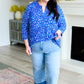 Lizzy Babydoll Top in Navy Abstract