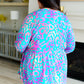 Lizzy Babydoll Top in Teal and Purple Leopard