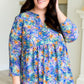 Lizzy Babydoll Top in Royal Multi Fireworks