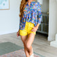 Lizzy Babydoll Top in Royal Multi Fireworks