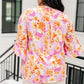 Lizzy Bell Sleeve Top in Pink and Gold Floral