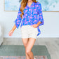 Lizzy Bell Sleeve Top in Royal Paisley