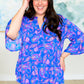 Lizzy Bell Sleeve Top in Royal Paisley