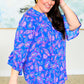 Lizzy Bell Sleeve Top in Royal Paisley