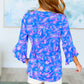 Lizzy Bell Sleeve Top in Royal Paisley