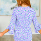Lizzy Bell Sleeve Top in Violet Filigree