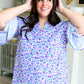 Lizzy Bell Sleeve Top in Violet Filigree
