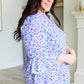 Lizzy Bell Sleeve Top in Violet Filigree