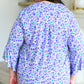 Lizzy Bell Sleeve Top in Violet Filigree