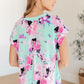 Lizzy Cap Sleeve Top in Lavender and Sky Floral