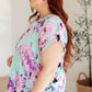 Lizzy Cap Sleeve Top in Lavender and Sky Floral