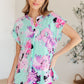 Lizzy Cap Sleeve Top in Lavender and Sky Floral