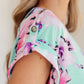 Lizzy Cap Sleeve Top in Lavender and Sky Floral