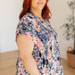 Lizzy Cap Sleeve Top in Navy Abstract Floral