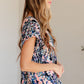 Lizzy Cap Sleeve Top in Navy Abstract Floral
