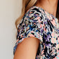 Lizzy Cap Sleeve Top in Navy Abstract Floral