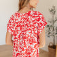 Lizzy Cap Sleeve Top in Red Floral