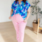 Lizzy Cap Sleeve Top in Royal Brush Strokes