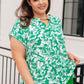 Lizzy Cap Sleeve Top in Emerald and White Floral