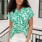 Lizzy Cap Sleeve Top in Emerald and White Floral