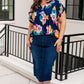 Lizzy Cap Sleeve in Navy and Pastel Bouquet