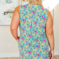 Lizzy Tank Dress in Emerald Spring Floral