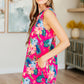 Lizzy Tank Dress in Hot Pink Tropical Floral