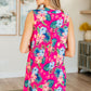 Lizzy Tank Dress in Hot Pink Tropical Floral
