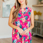 Lizzy Tank Dress in Hot Pink Tropical Floral