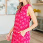 Lizzy Tank Dress in Magenta Floral Tile
