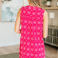 Lizzy Tank Dress in Magenta Floral Tile