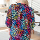 Lizzy Dress in Navy Rainbow Leopard