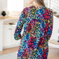 Lizzy Dress in Navy Rainbow Leopard