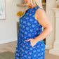 Lizzy Tank Dress in Royal Floral Tile
