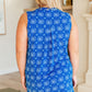 Lizzy Tank Dress in Royal Floral Tile