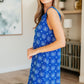 Lizzy Tank Dress in Royal Floral Tile